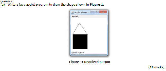 Solved Question 4 A Write A Java Applet Program To Draw Chegg