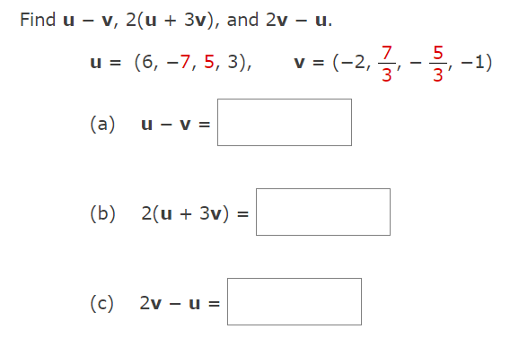 Solved Find U V 2 U 3v And 2v U U 6 7 5 3 Chegg