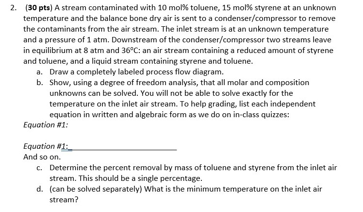 Pts A Stream Contaminated With Mol Chegg