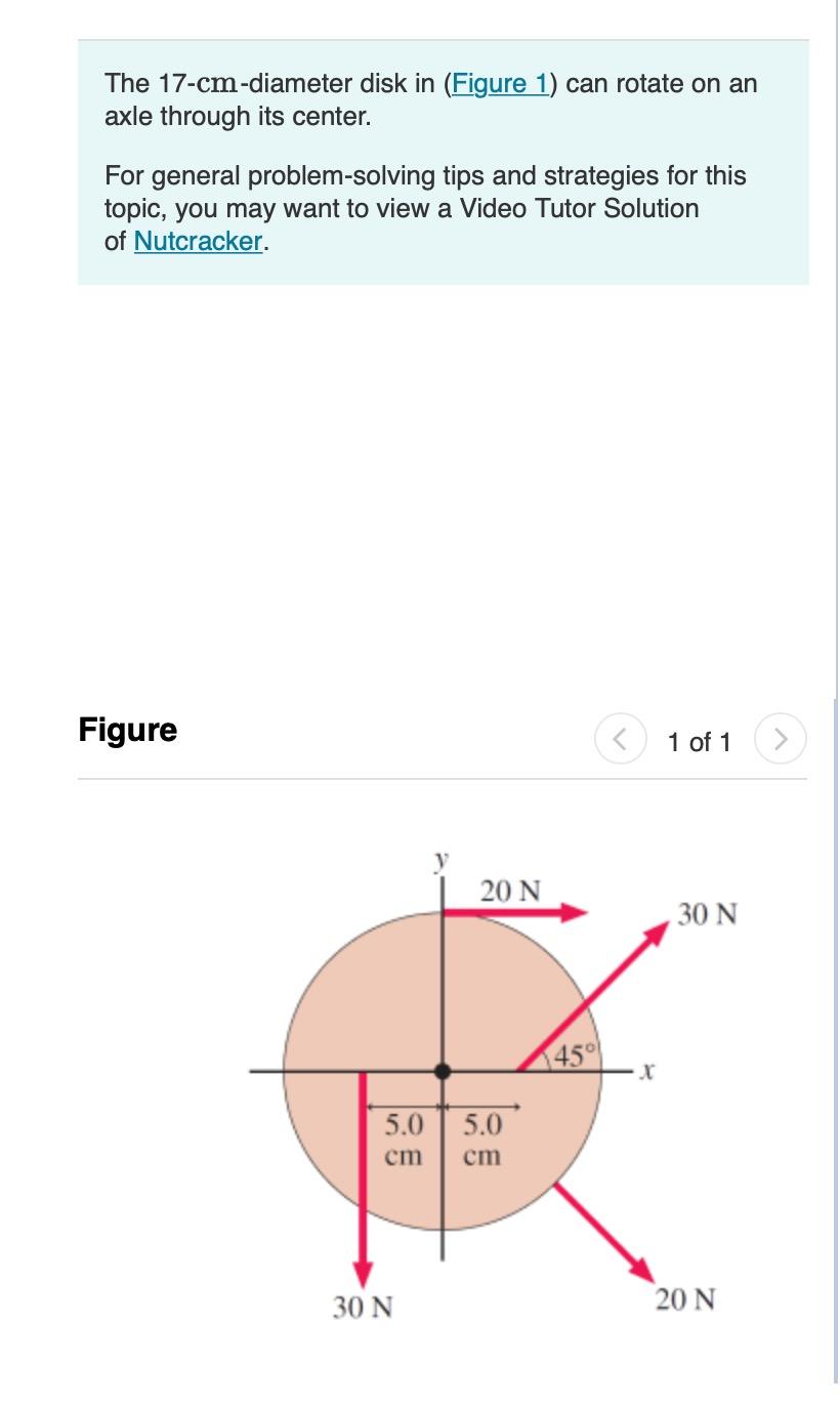 Solved The 17 Cm Diameter Disk In Can Rotate On An Axle Chegg