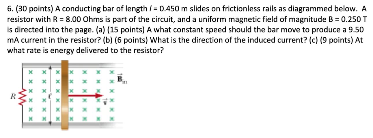 Solved Points A Conducting Bar Of Length I M Chegg