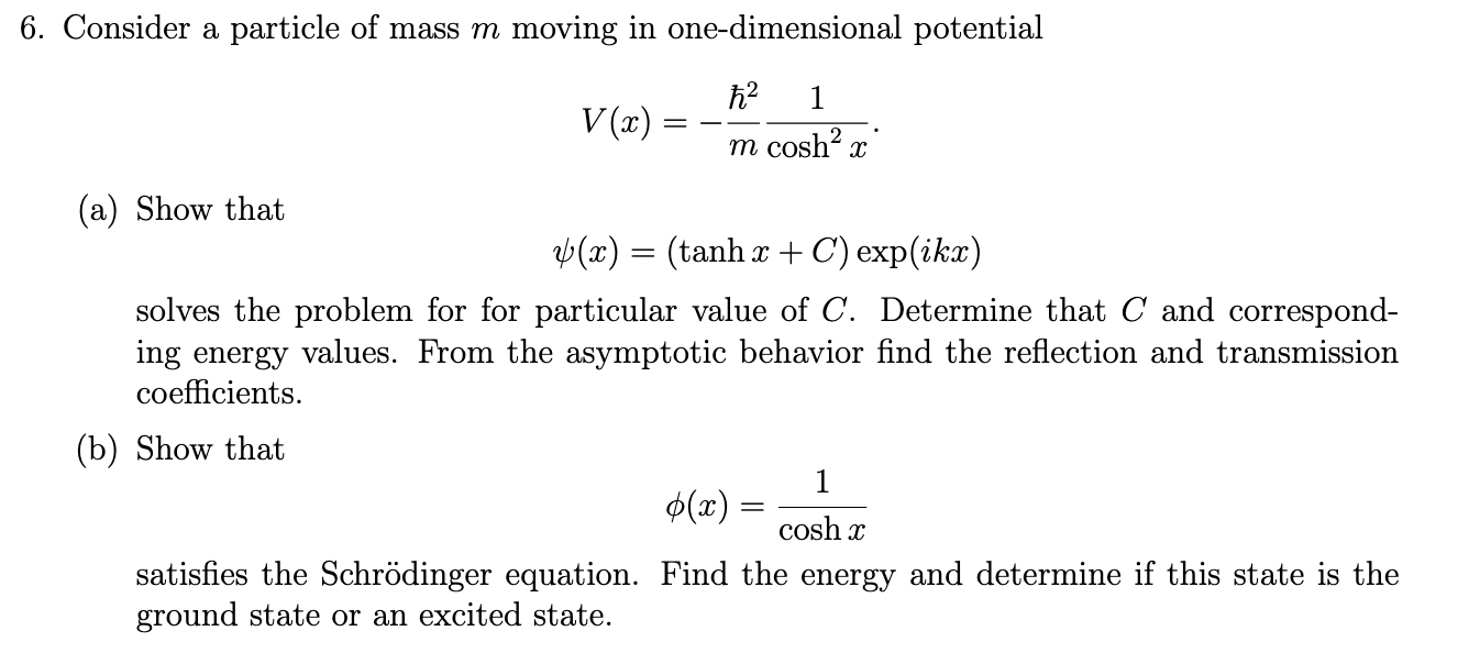 Solved Consider A Particle Of Mass M Moving In Chegg