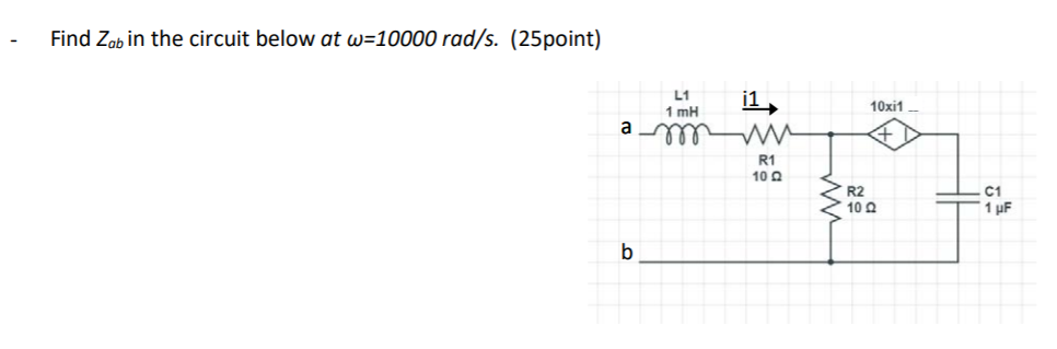 Solved Find Zab In The Circuit Below At W 10000 Rad S Chegg