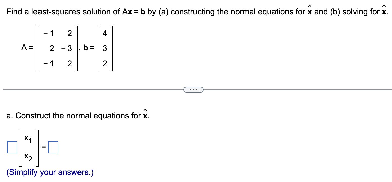 Solved Find A Least Squares Solution Of Ax B By A Chegg