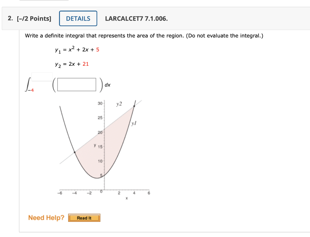 Solved Write A Definite Integral That Represents The Area Of Chegg