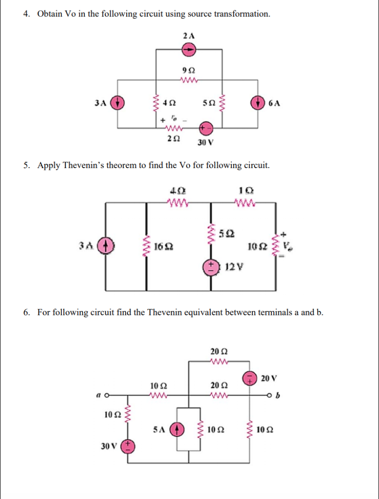 Solved Obtain Vo In The Following Circuit Using Source Chegg