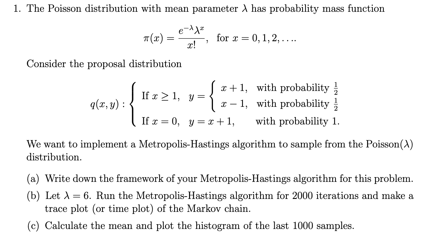 Solved The Poisson Distribution With Mean Parameter Has