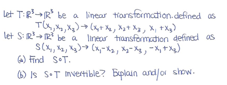 Solved Let T R Be A Linear Transformation Defined As Chegg