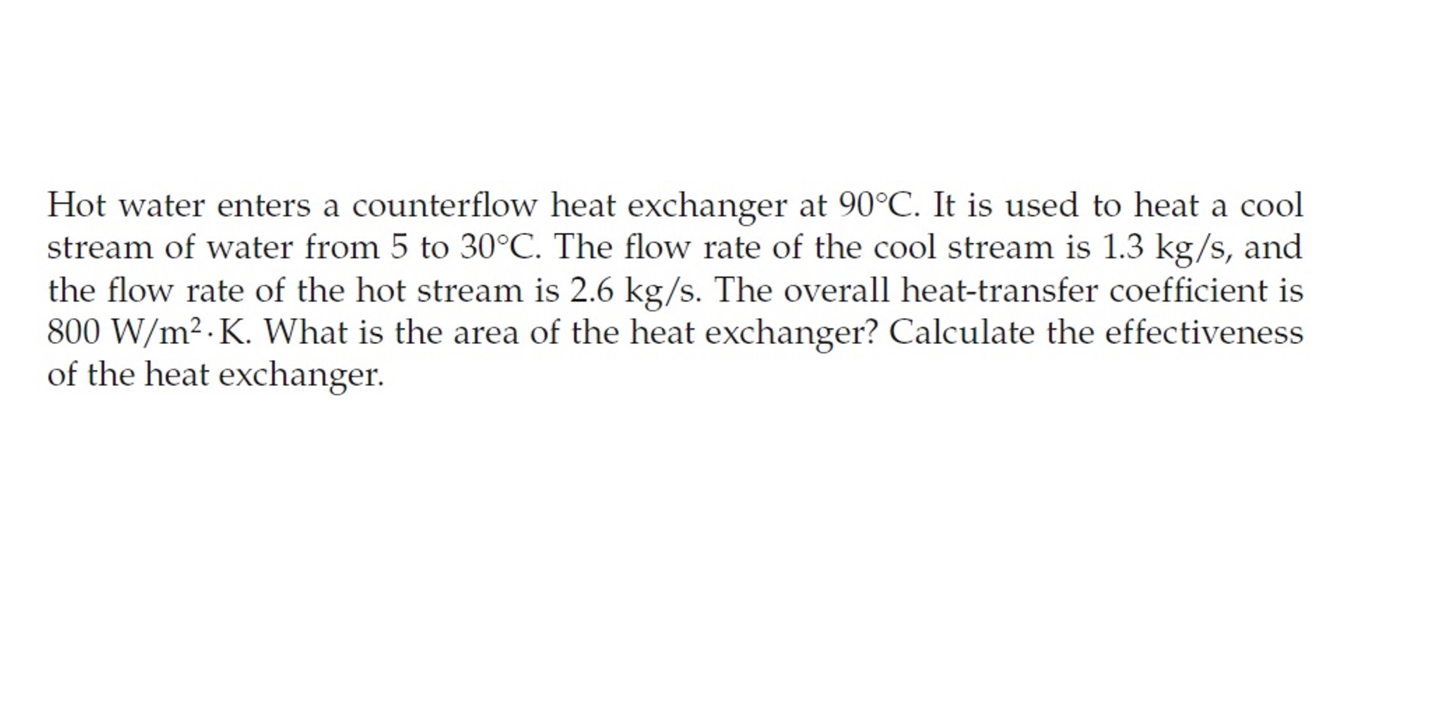 Solved Hot Water Enters A Counterflow Heat Exchanger At Chegg