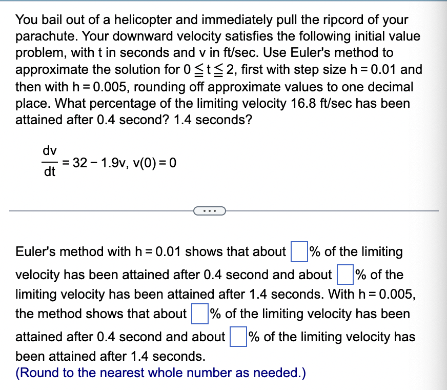 Solved You Bail Out Of A Helicopter And Immediately Pull The Chegg