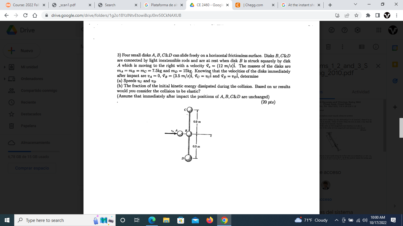 Solved 3 Four Small Disks A B C D Can Slide Freely On A Chegg