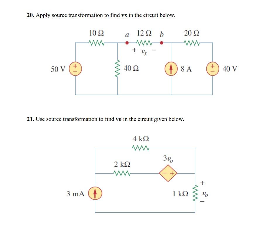 Solved 19 Obtain Vo In The Circuit Shown Below Using Source Chegg