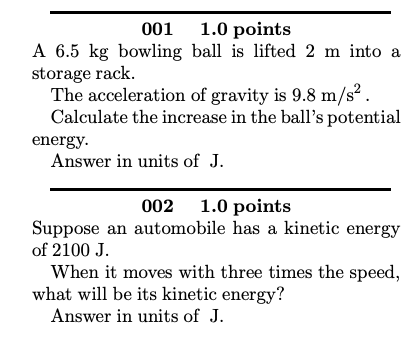 Solved Points A Kg Bowling Ball Is Lifted M Chegg