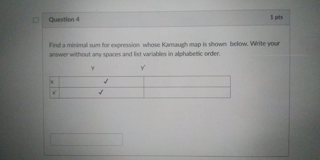 Solved Find A Minimal Sum For Expression Whose Karnaugh Map Chegg