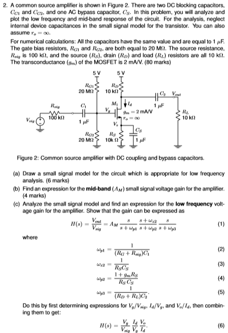 Solved A Common Source Amplifier Is Shown In Figure Chegg