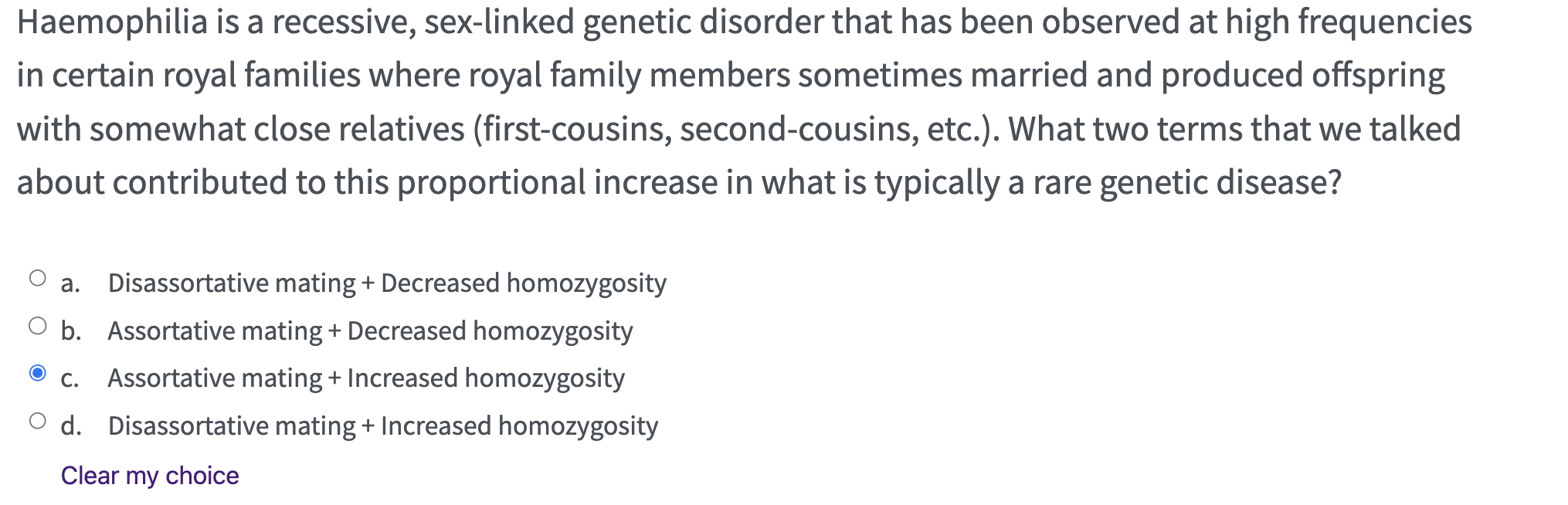 Solved Haemophilia Is A Recessive Sex Linked Genetic Chegg
