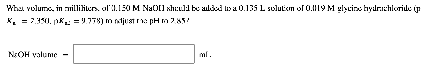 Solved What Volume In Milliliters Of M Naoh Should Chegg