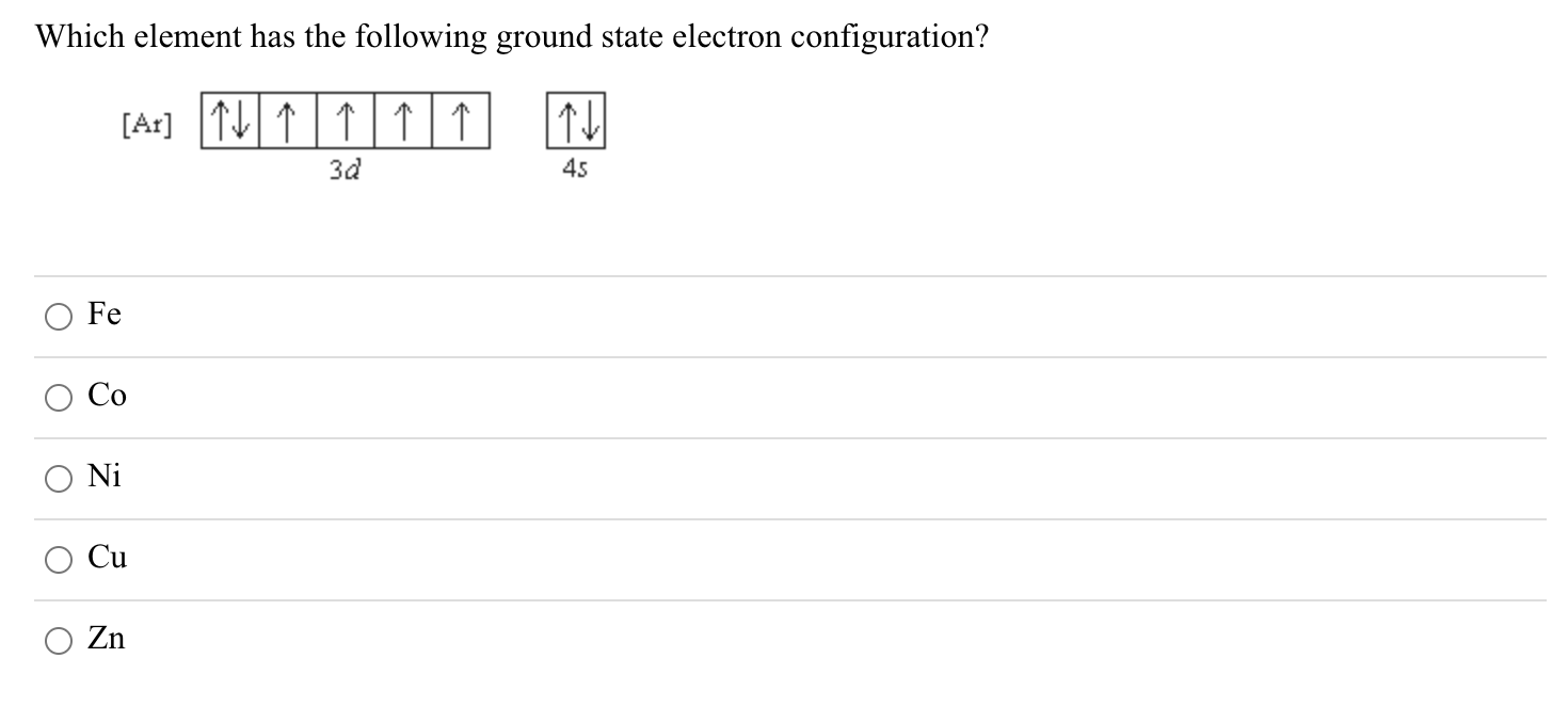 Solved Which Element Has The Following Ground State Electron Chegg