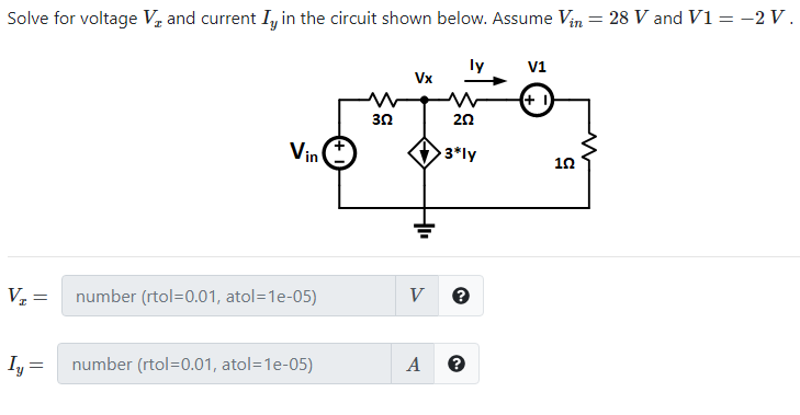 Solved Solve For Voltage V And Current I In The Circuit Chegg