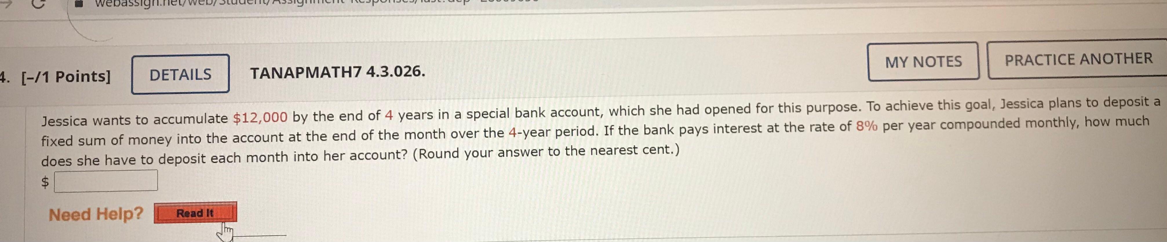 Solved Webassign MY NOTES PRACTICE ANOTHER 4 1 Points Chegg