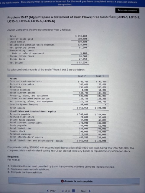 Solved Probiem Algo Prepare A Statement Of Cash Chegg