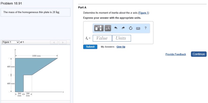 Solved Problem Part A The Mass Of The Homogeneous Thin Chegg