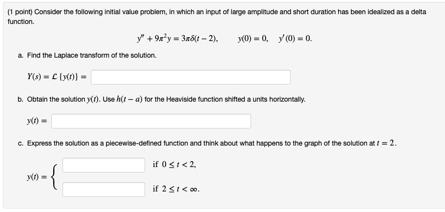 Solved 1 Point Consider The Following Initial Value Chegg