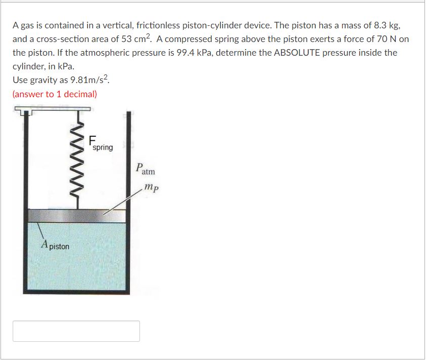 Solved A Gas Is Contained In A Vertical Frictionless Chegg