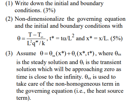 Write Down The Initial And Boundary Conditions Chegg