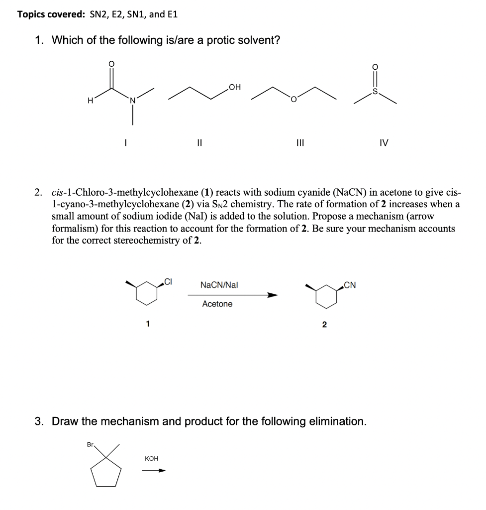 Solved Which Of The Following Is Are A Protic Solvent Chegg