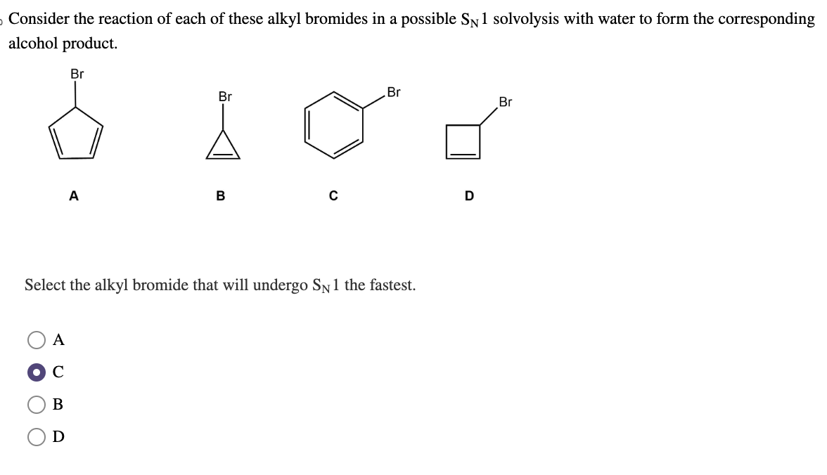 Solved Consider The Reaction Of Each Of These Alkyl Bromides Chegg