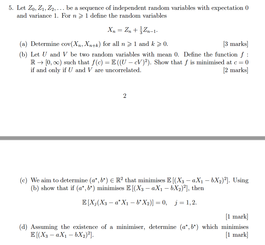 Solved Let Be A Sequence Of Independent Chegg