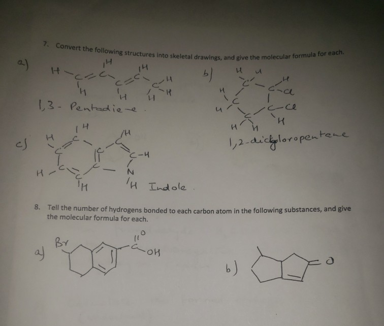 Solved Convert The Following Structures Into Skeletal Chegg