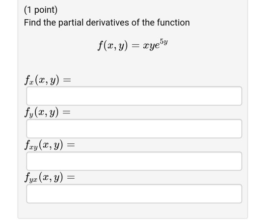 Solved Point Find The Partial Derivatives Of The Chegg