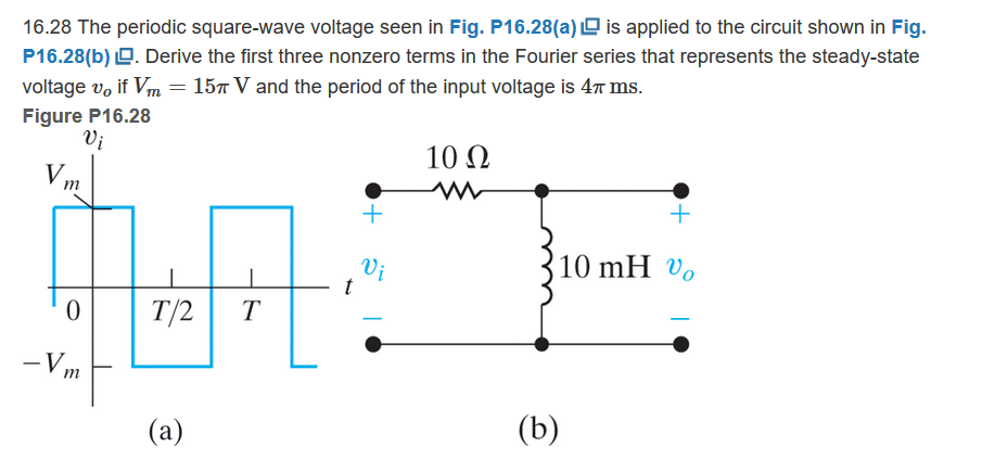 Solved The Periodic Square Wave Voltage Seen In Fig Chegg