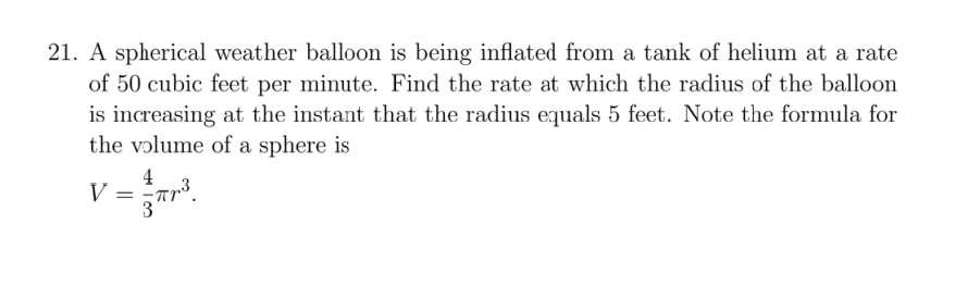 Solved A Spherical Weather Balloon Is Being Inflated Chegg