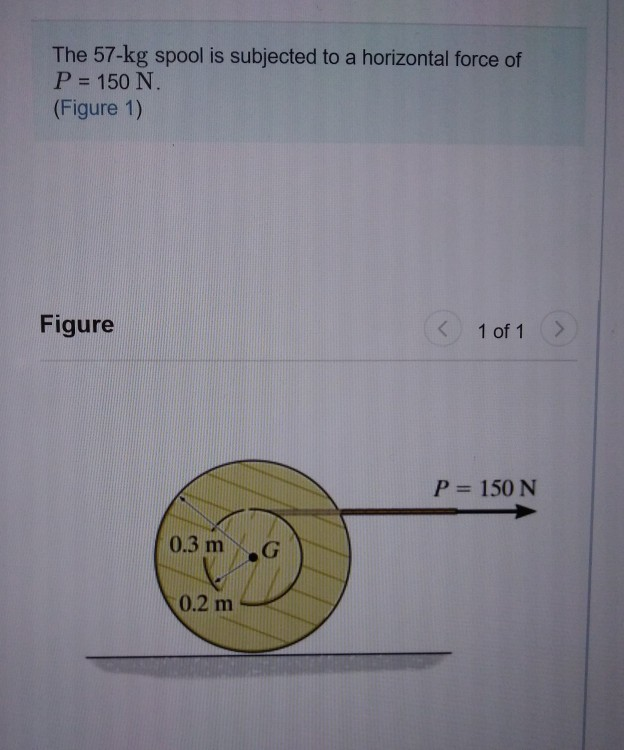 Solved The Kg Spool Is Subjected To A Horizontal Force Of Chegg