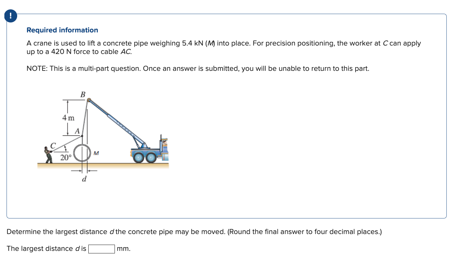 Solved Required Information A Crane Is Used To Lift A Chegg