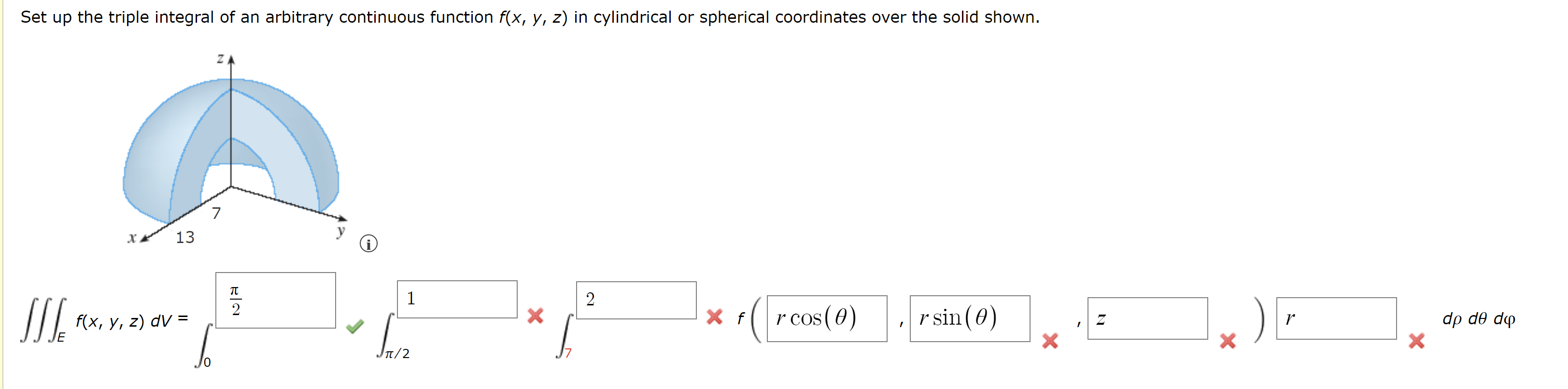 Solved Set Up The Triple Integral Of An Arbitrary Continuous Chegg