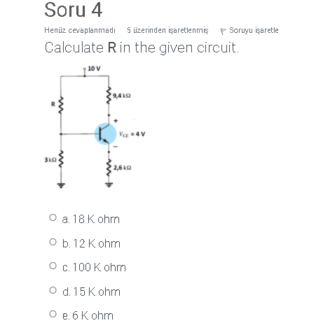 Solved Soru Hen Z Cevaplanmadi S Zerinden I Aretlenmi Chegg