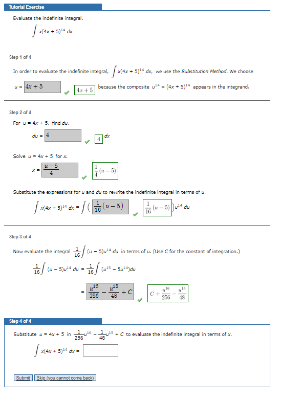 Solved Tutorial Exercise Evaluate The Indefinite Integral Chegg