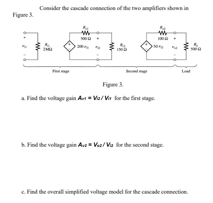 Solved Consider The Cascade Connection Of The Two Amplifiers Chegg