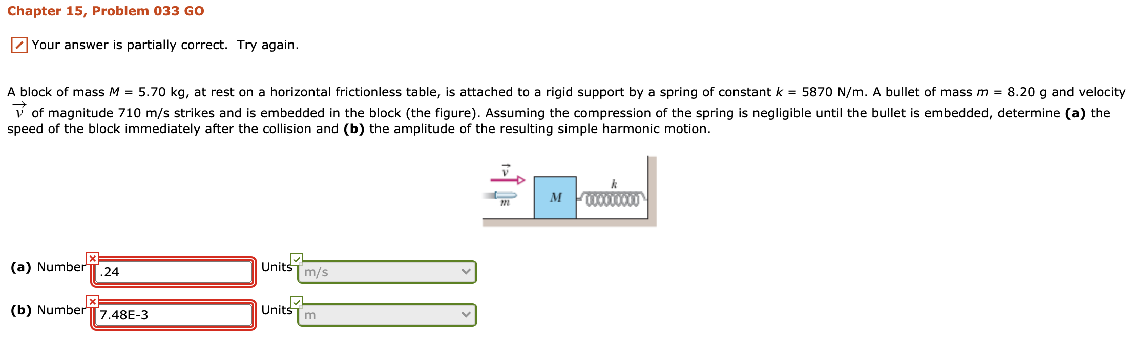 Solved Chapter 15 Problem 033 GO Your Answer Is Partially Chegg