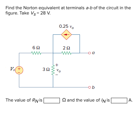 Solved Find The Norton Equivalent At Terminals A B Of The Chegg