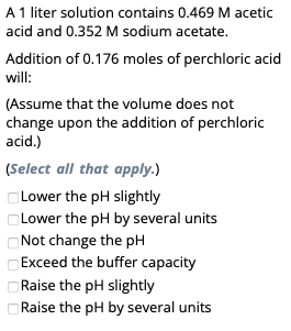 Solved A Liter Solution Contains M Acetic Acid And Chegg