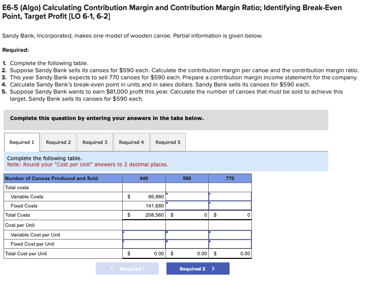 Solved E Algo Calculating Contribution Margin And Chegg