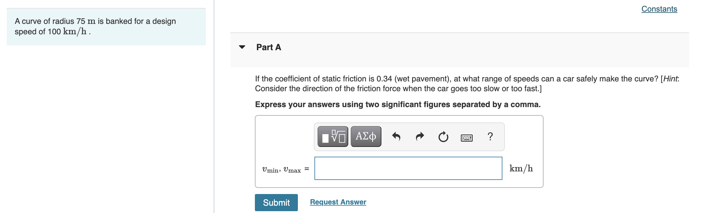 Solved Constants A Kg Sports Car Including The Driver Chegg