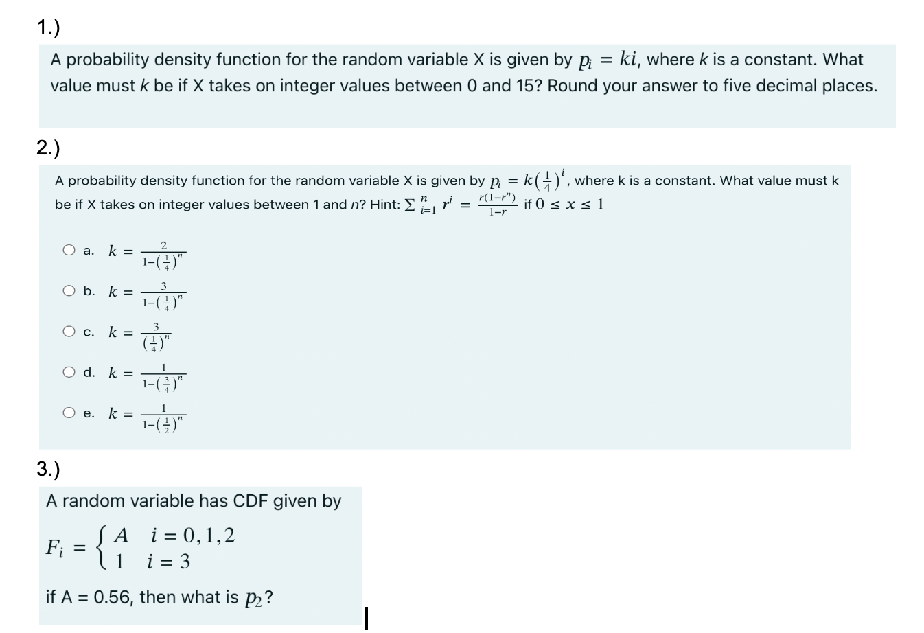 Solved A Probability Density Function For The Random Chegg