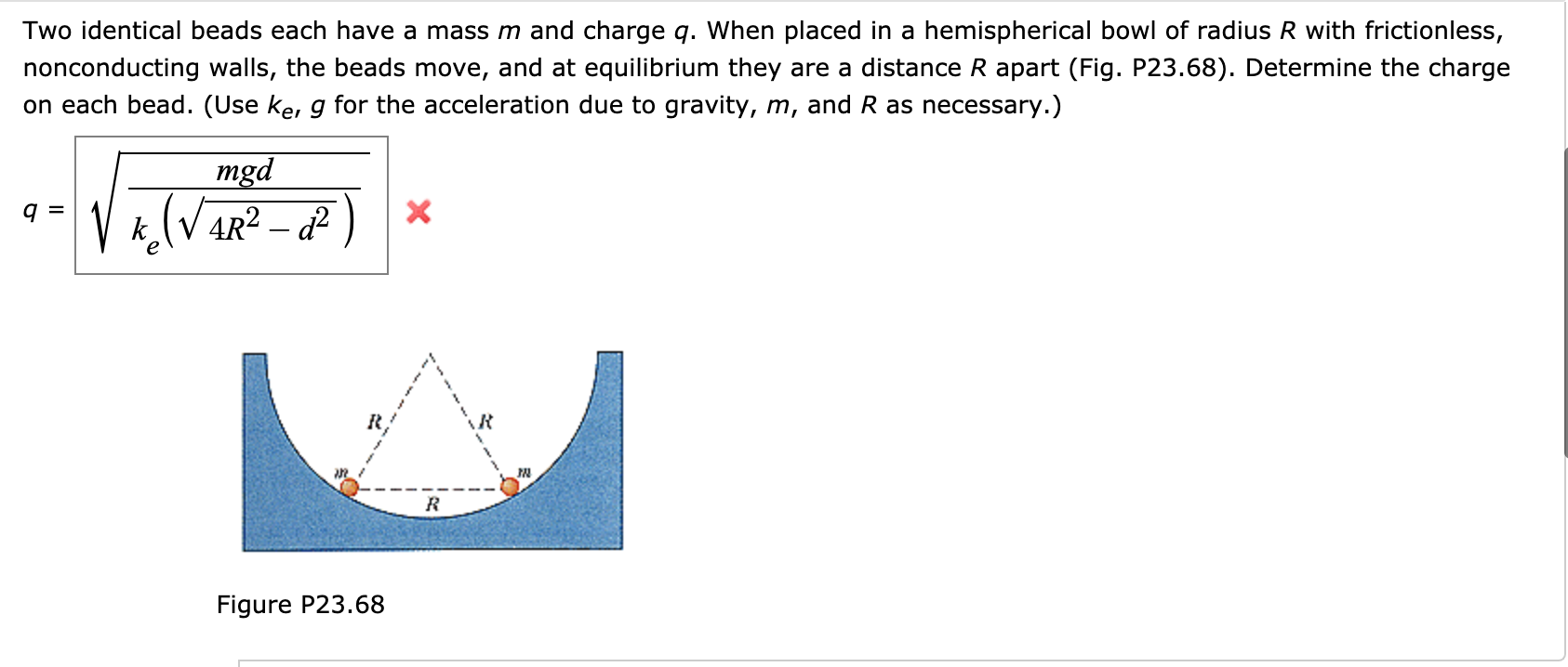 Solved Two Identical Beads Each Have A Mass M And Charge Q Chegg