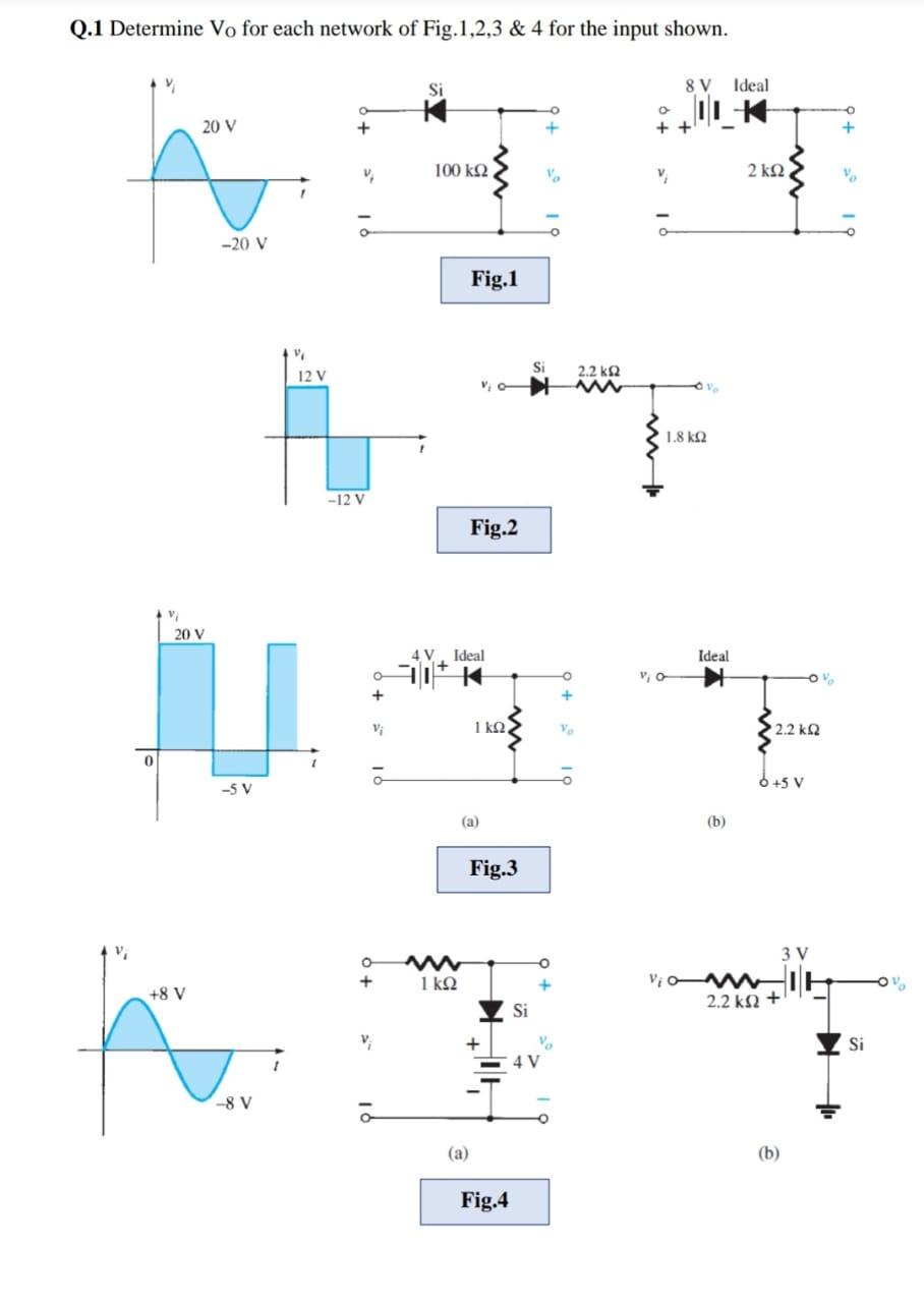 Solved Q 1 Determine Vo For Each Network Of Fig 1 2 3 4 Chegg